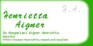 henrietta aigner business card